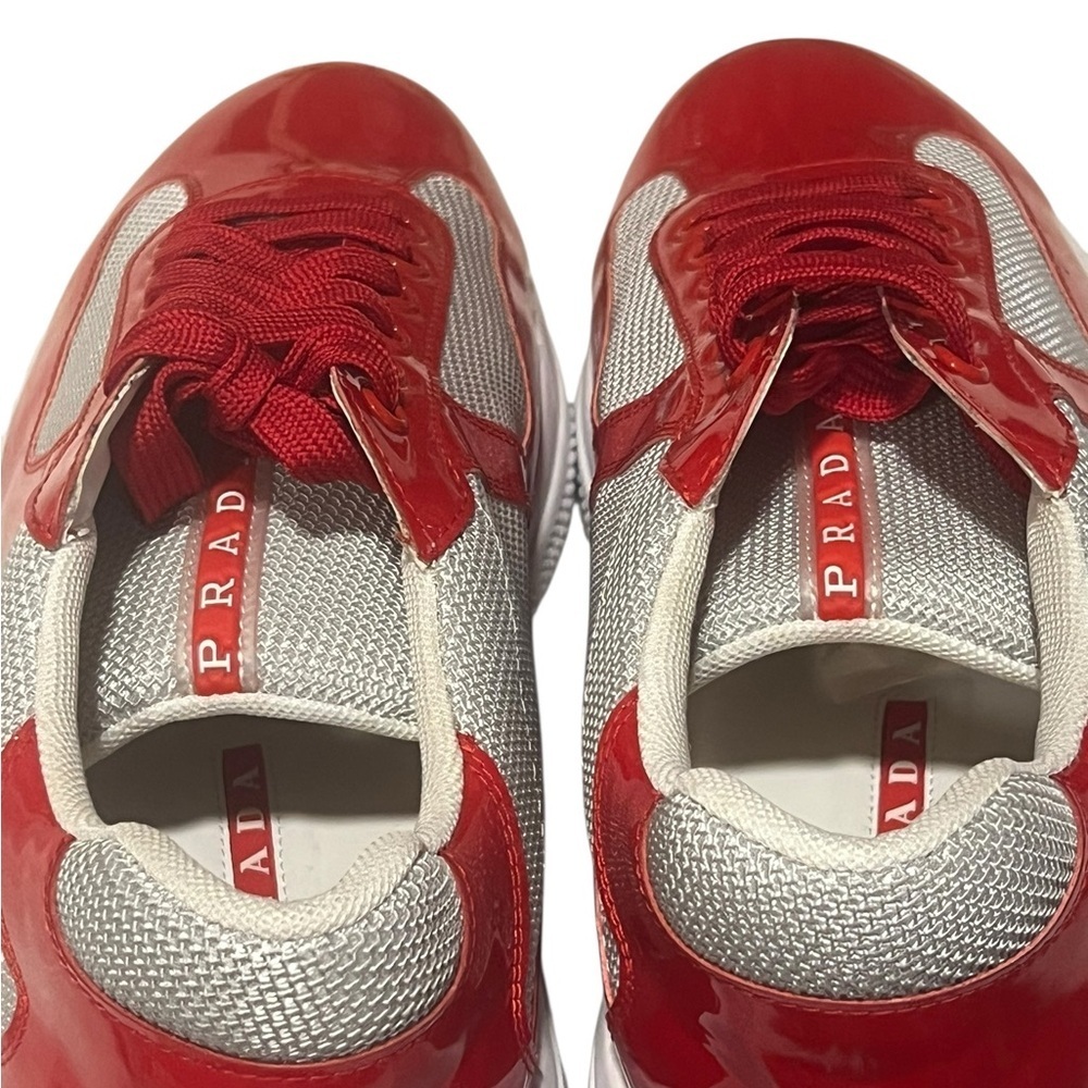 Prada Red and White Athletic SneakersSize EU 44 US 10-10.5 - Picture 9 of 15